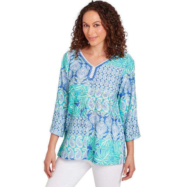 Top de punto calado Bali Azul Luna - Ruby Rd