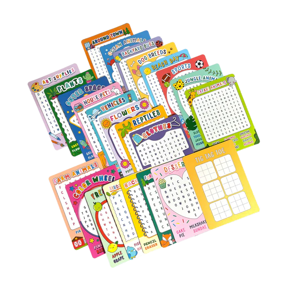 Tarjetas de actividad de sopa de letras