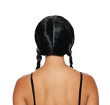Peluca de trenza doble con flequillo
