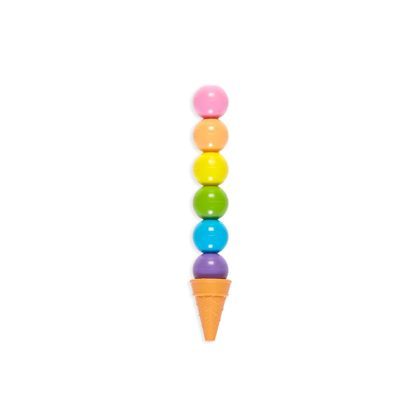 Crayones apilables Rainbow Scoops con aroma a vainilla y borrables