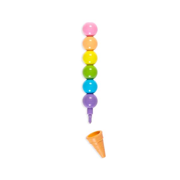 Crayones apilables Rainbow Scoops con aroma a vainilla y borrables