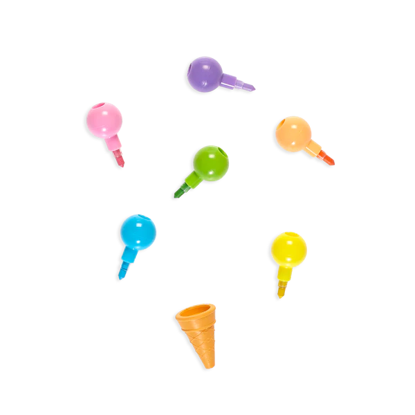 Crayones apilables Rainbow Scoops con aroma a vainilla y borrables