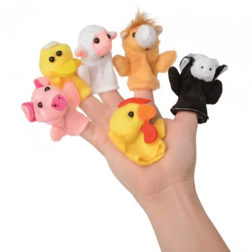 Marionetas de dedo de animales de granja