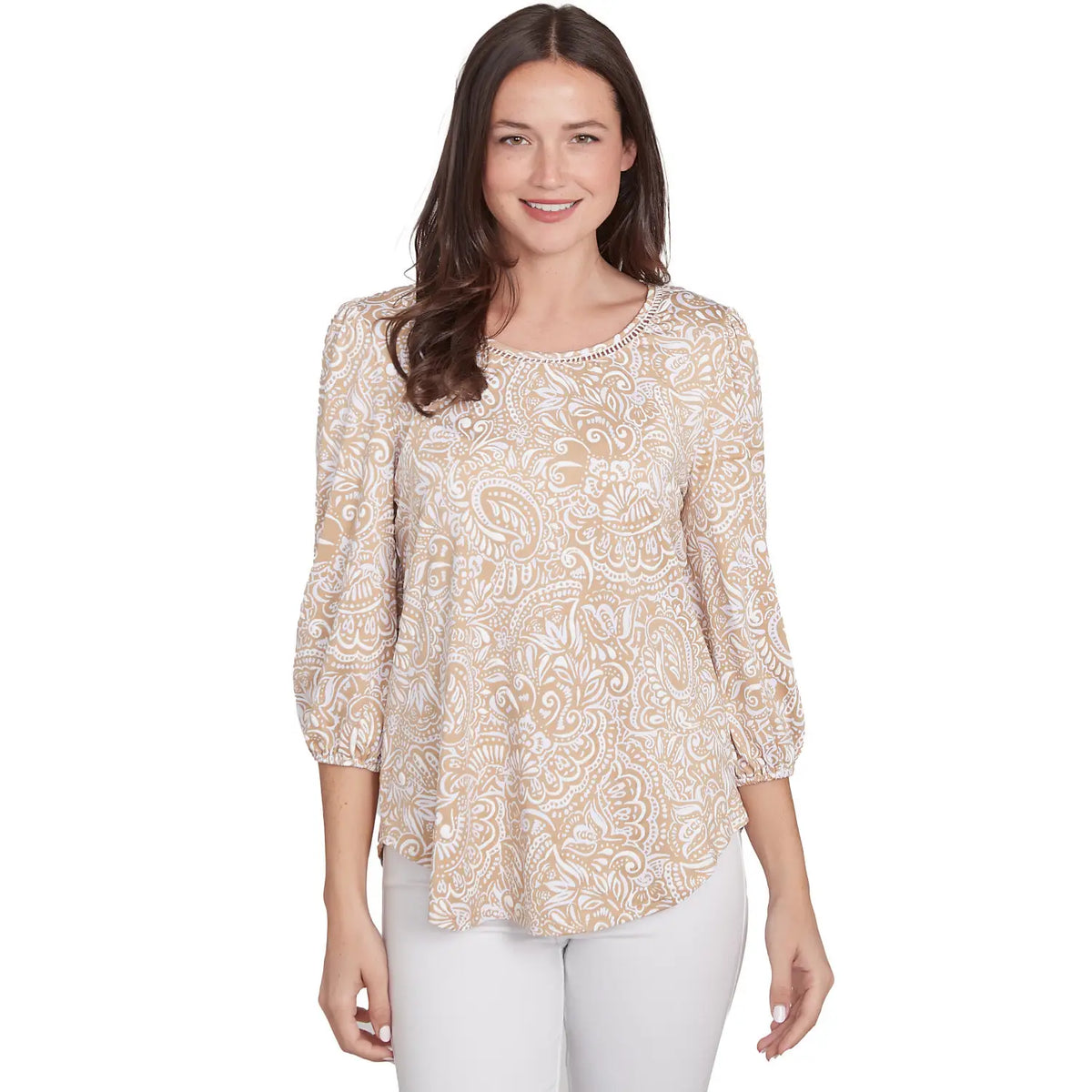 Top estampado con puff de patrón mixto Bambú Multi - Ruby Rd
