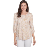 Top estampado con puff de patrón mixto Bambú Multi - Ruby Rd