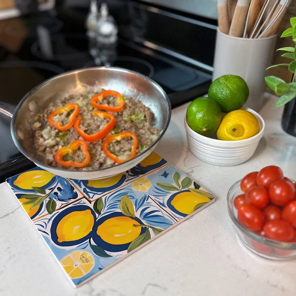 Cucina al Limone Square Straight Edge Trivet 8"x 8"