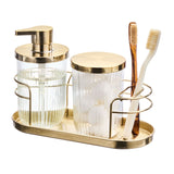 Soap Pump, Canister, Cage TB Holder Gold