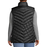 Chaleco de plumas acolchado con diseño de cheurón Plus Down Blend negro