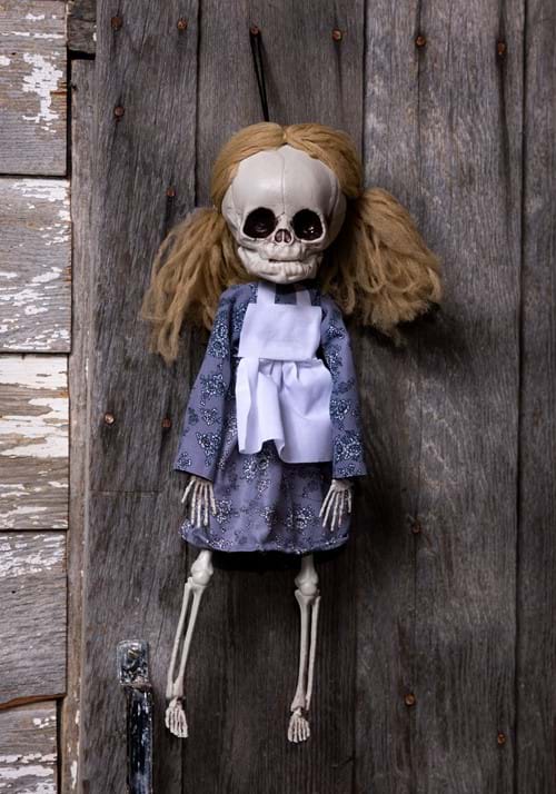 Niña Esqueleto Colgante de 16" con Pelo
