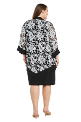 Vestido-chaqueta con estampado floral de lentejuelas - Tallas grandes - RM Richards