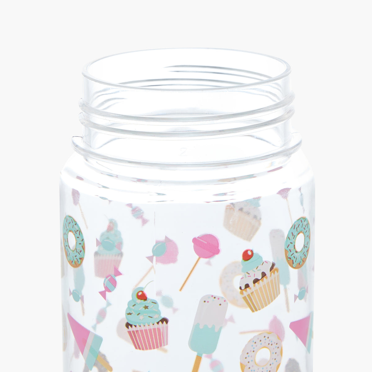 Botella de agua con pajita de 450 ml Buddy - Estampado de paletas con etiqueta