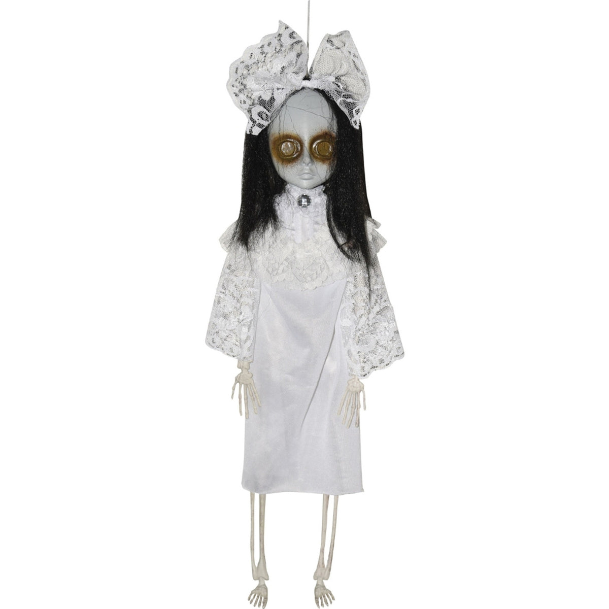 Muñeca Esqueleto de 16" A2 Vestido Blanco y Negro