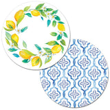 Mantel individual redondo reversible Lovely Lemons