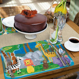 Mantel Individual Reversible Amigos de la Selva para Niños