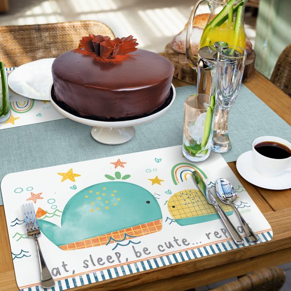 Mantel individual reversible Ballenas