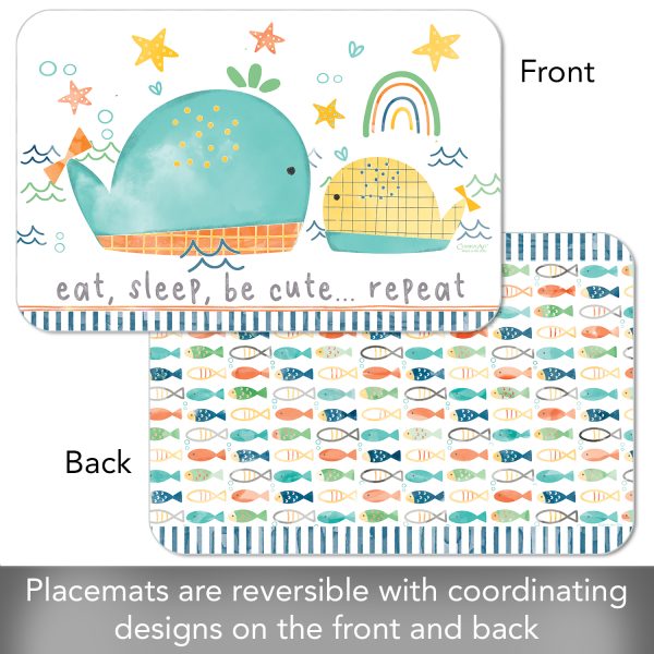Mantel individual reversible Ballenas