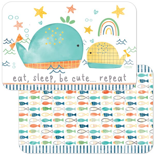 Mantel individual reversible Ballenas