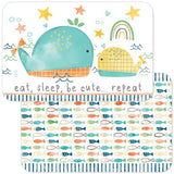 Mantel individual reversible Ballenas
