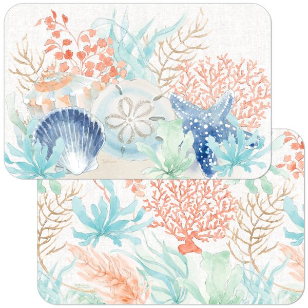 Seaside – Mantel individual rectangular reversible de fácil cuidado