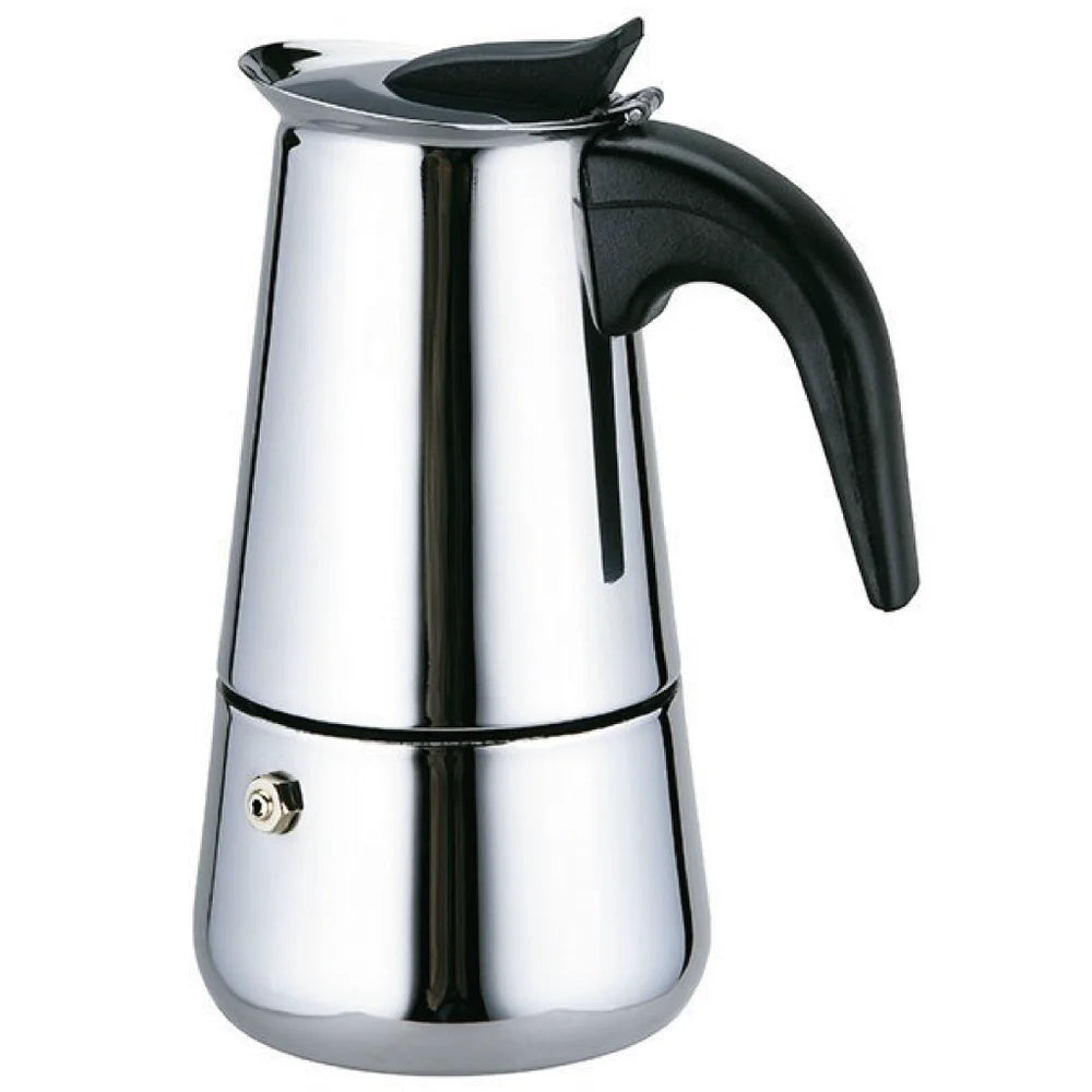Cafetera espresso de acero inoxidable de 6 tazas