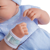 Muñeco bebé niño de verdad La Newborn Boutique de 14 pulgadas - Conjunto de 9 piezas con ropa azul