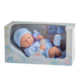 Muñeco bebé niño de verdad La Newborn Boutique de 14 pulgadas - Conjunto de 9 piezas con ropa azul
