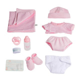 Muñeca La Newborn Boutique, Niña, 35 cm, Atuendo Rosa, Juego de Regalo de 9 Piezas