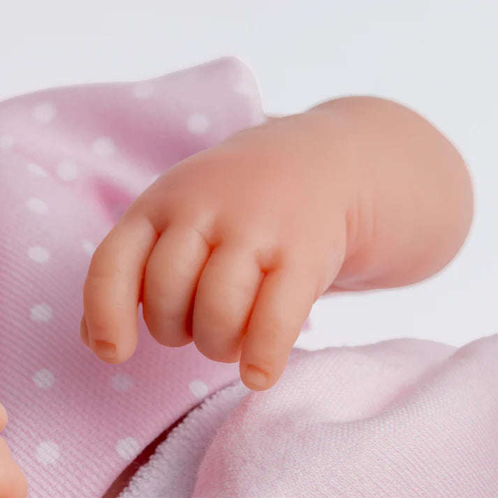 Muñeca La Newborn Boutique, Niña, 35 cm, Atuendo Rosa, Juego de Regalo de 9 Piezas
