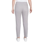 Pull-On Extra Stretch Embroidered Hem Jeans Grey - Ruby Rd