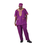 Conjunto de pantalón de manga corta Amare Gold en color morado