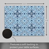 Azul/Gris – Salvamanteles de cuero PVC