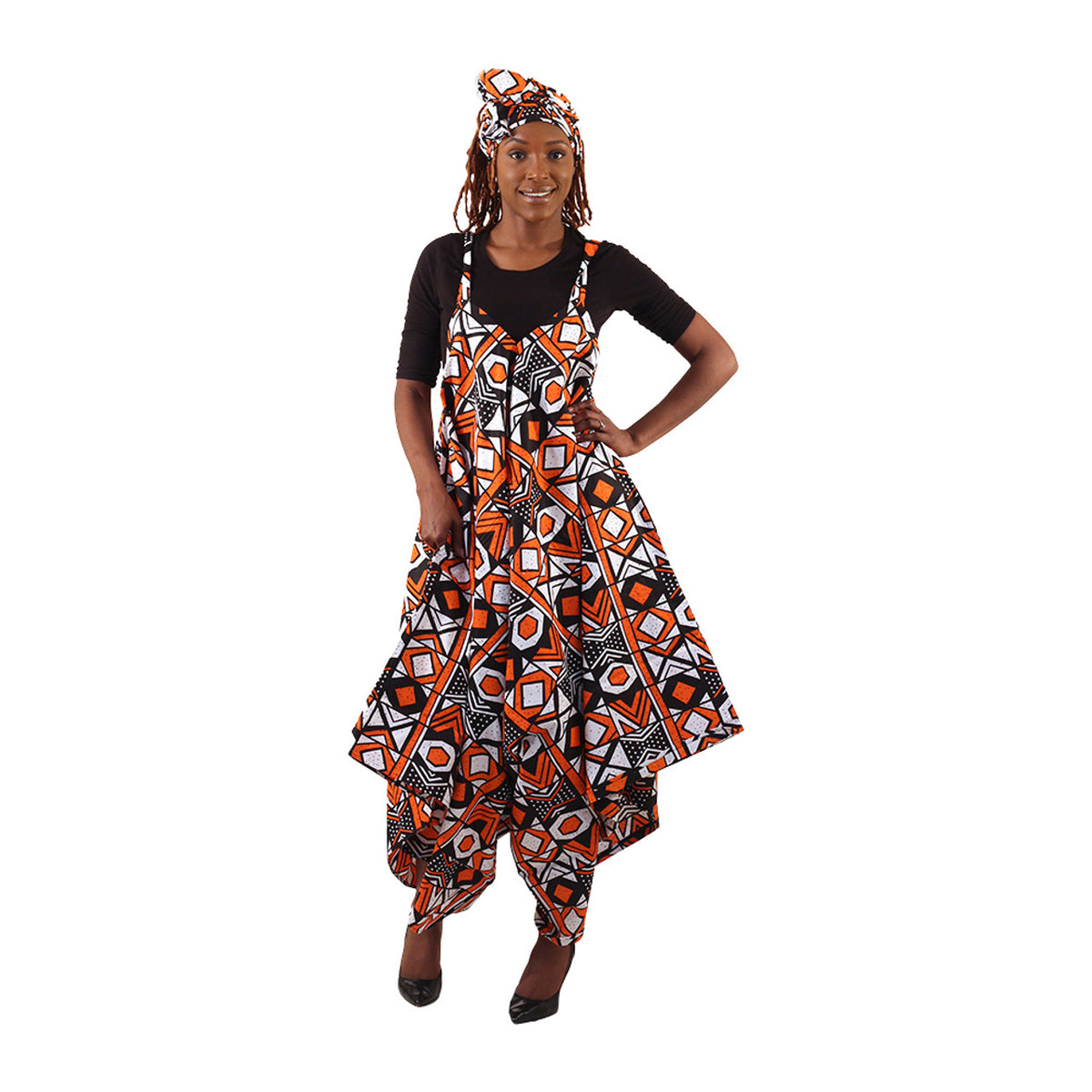 Monos Shanti con estampado de Ankara atrevido
