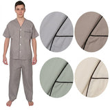 Pijama de hombre manga corta con pantalón largo corto beige