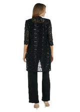 3PCMetallic Tank Top and Pant Set with Jacket Black