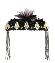 Headband Black/Gold Crown