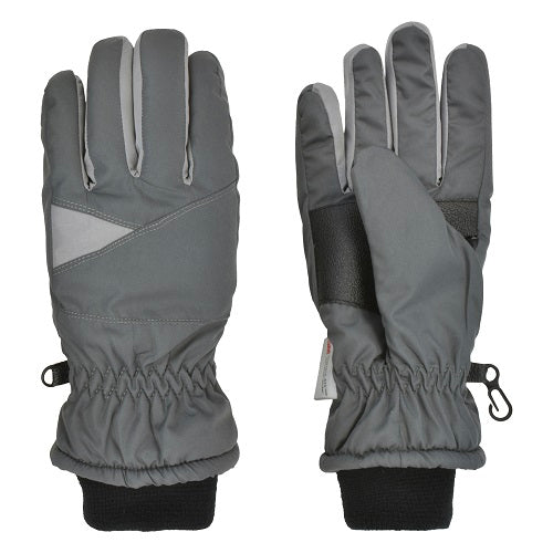 Guante de esquí Taslon Thinsulate para niños de 8 a 12 años, gris/gris claro