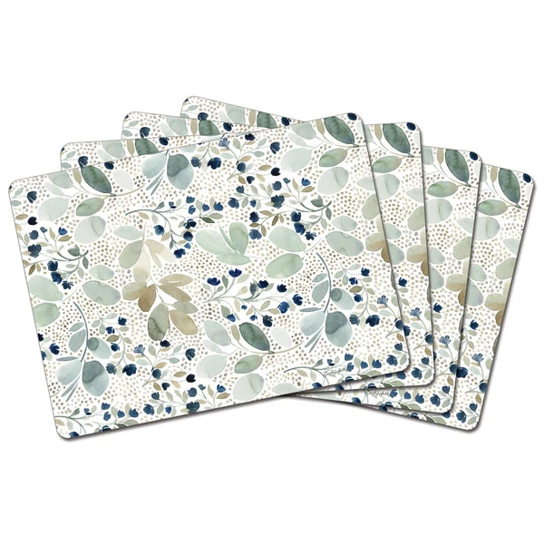 Azul/Gris – Salvamanteles de cuero PVC