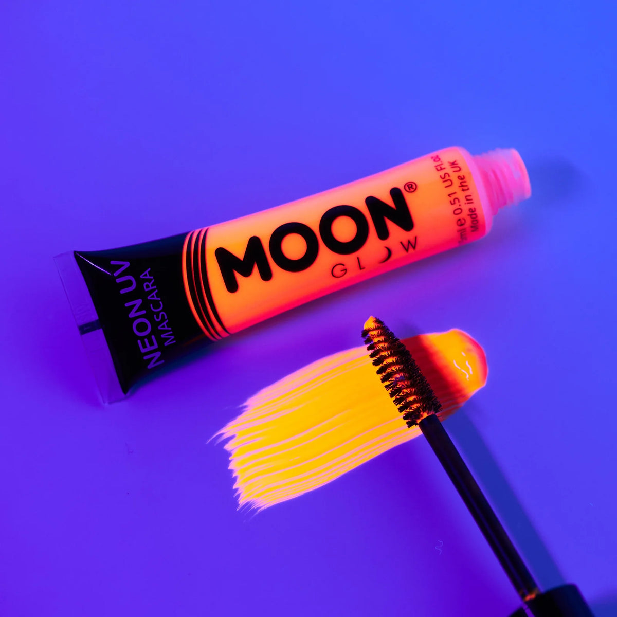 Naranja Intenso – Máscara de Pestañas UV Neón, 15ml