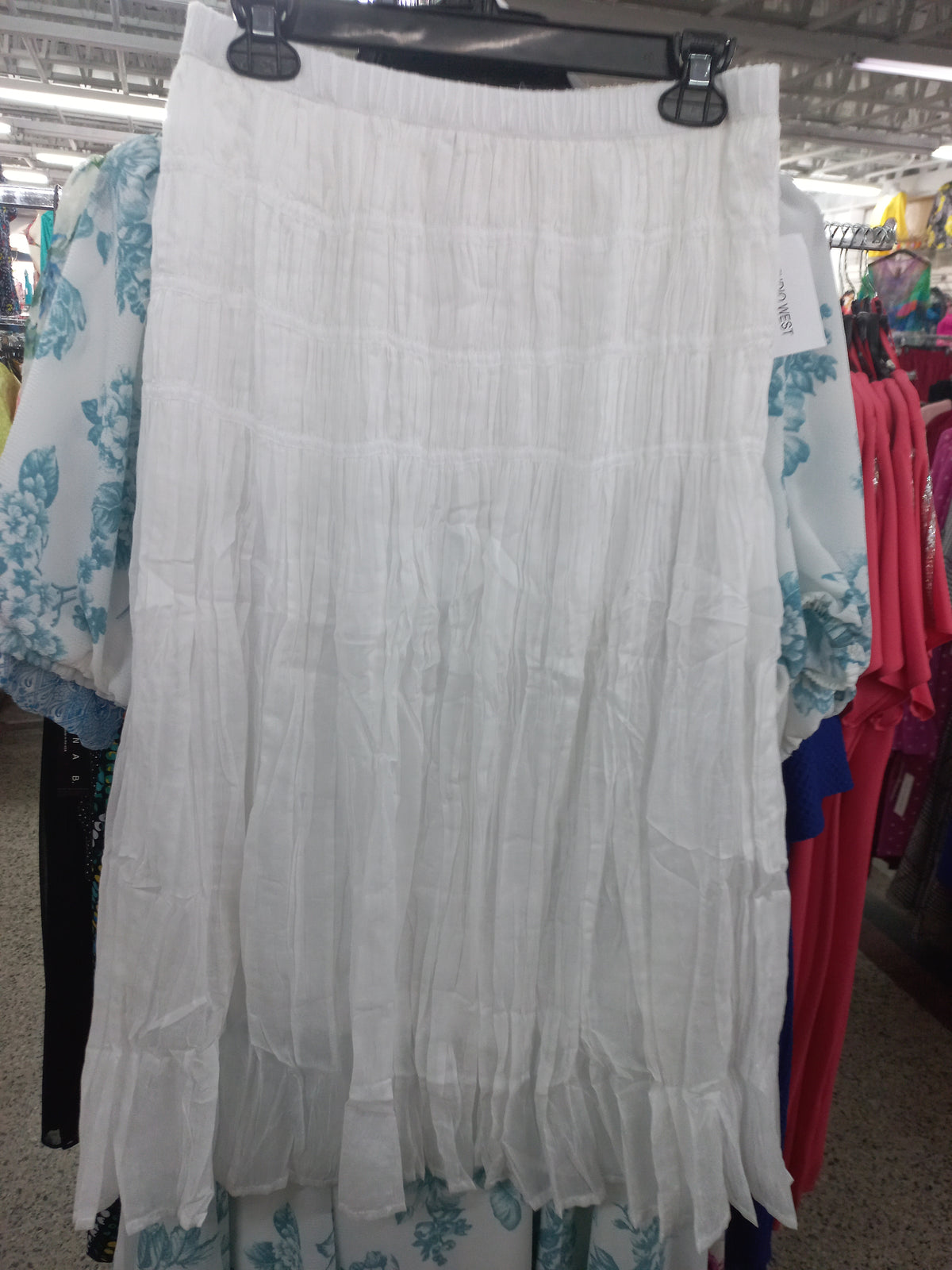 Cotton Skirt With Poly Knit Lining White