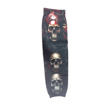 Mangas de tatuaje de Halloween deslizantes con estampado de calaveras espantosas apiladas