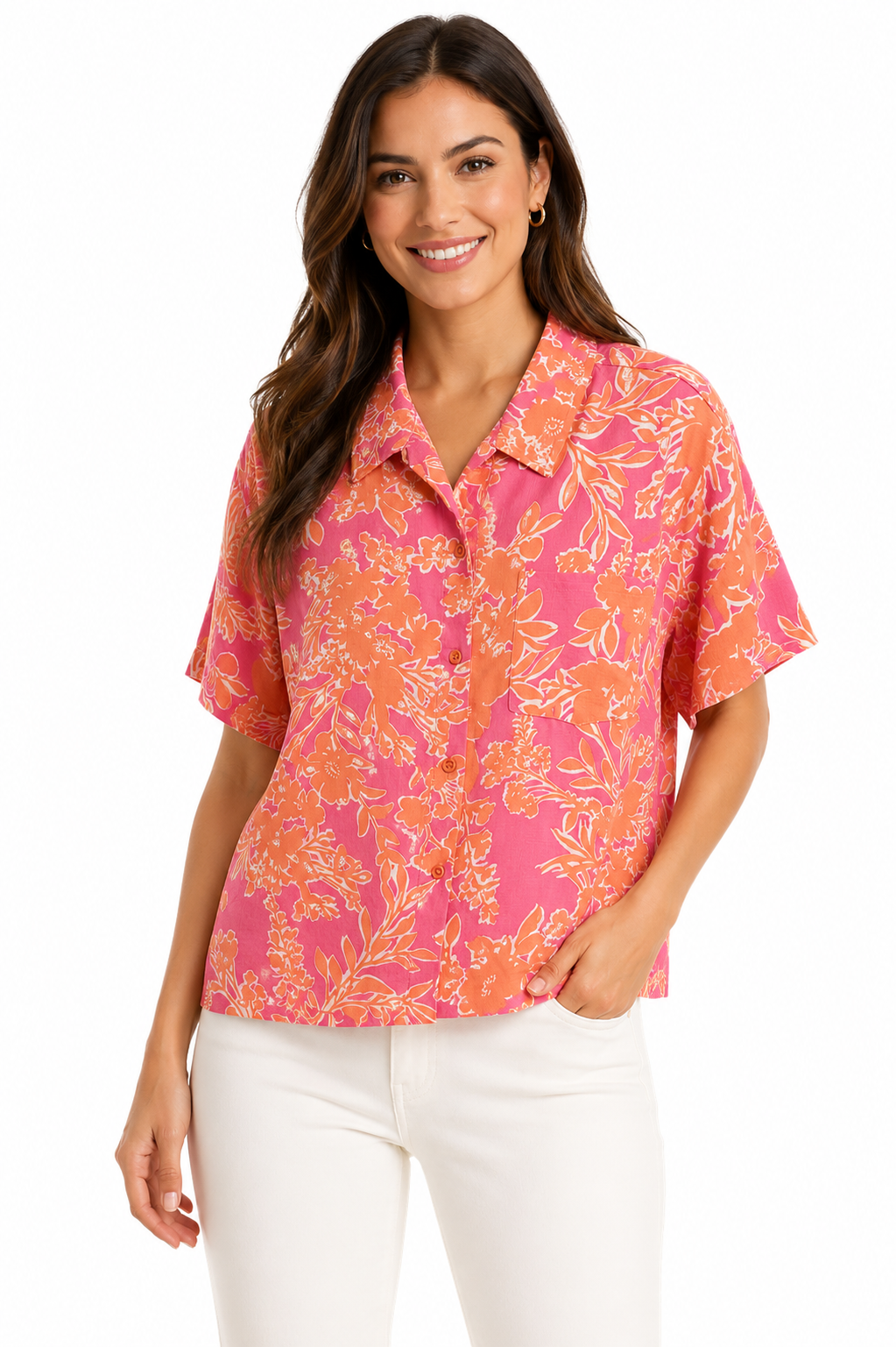 Blusa Contraste Rosa-Naranja - Noventa