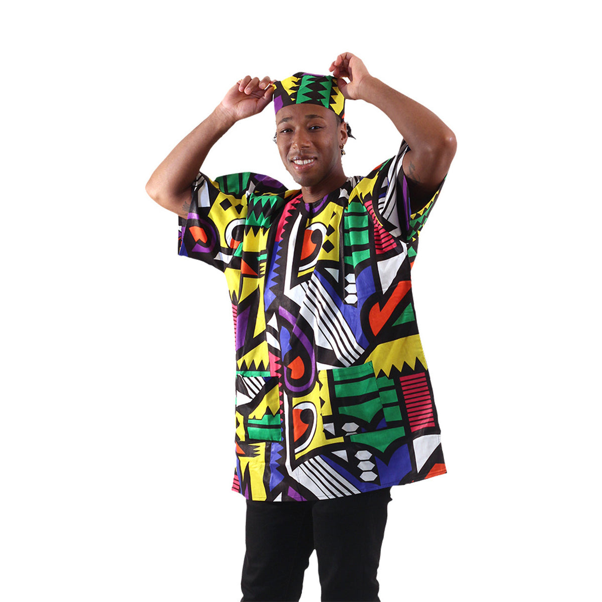 Dashiki atrevido con estampado de Ankara