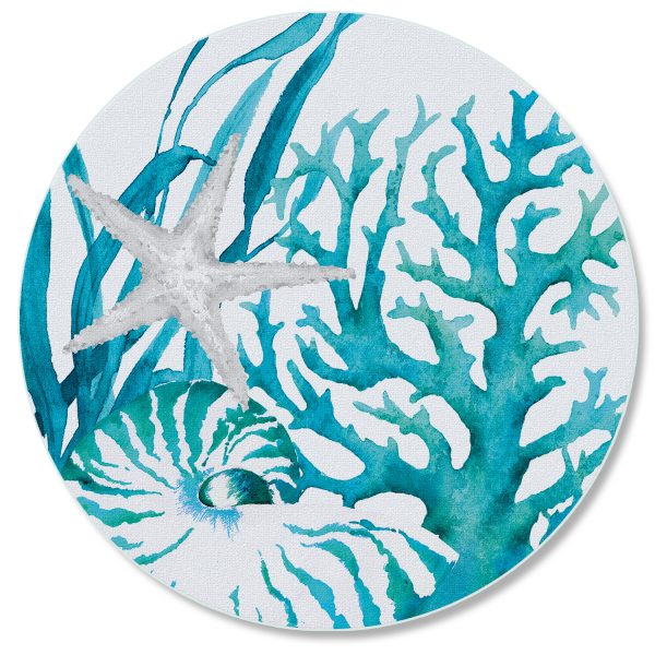 Coral Life Protector de encimera redondo de cristal