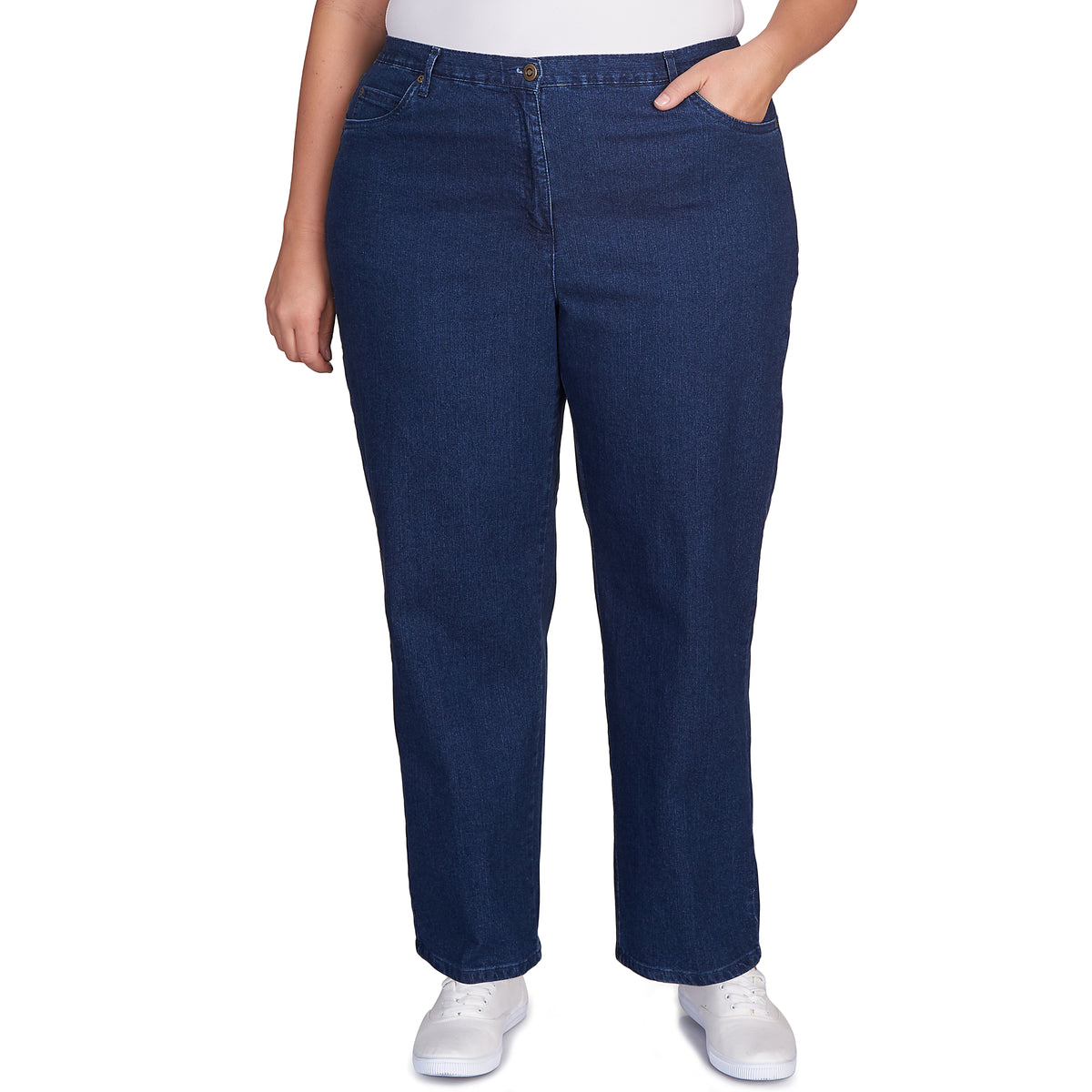 Plus Talla Regular Jean Indigo de corte fácil -Ruby Rd