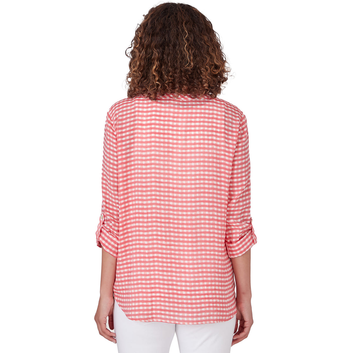 Gingham Silky Slub Top Punch Multi - Ruby Rd