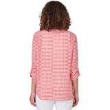 Gingham Silky Slub Top Punch Multi - Ruby Rd