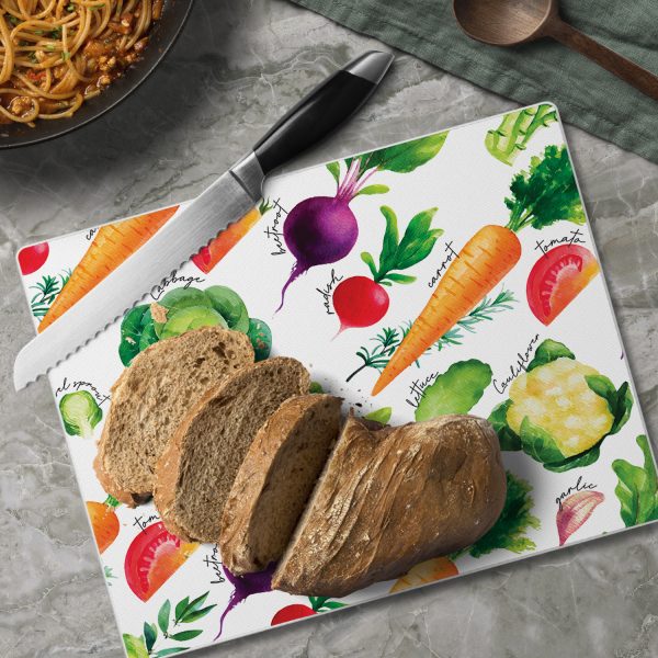 Delicious Veggies Glass Counter Saver  10″ x  8″