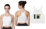 Camisetas cortas blancas sin mangas de canalé