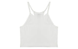 Camisetas cortas blancas sin mangas de canalé