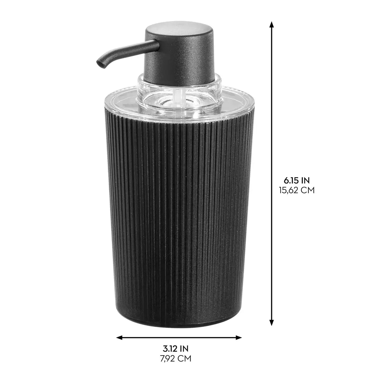 Fluted Soap Pump Black/Clear